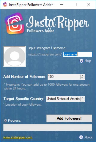 Instagram Followers Adder - InstaRipper Tool